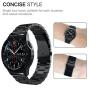 Gear S3 Frontier/Classic Band/Galaxy Watch 46mm Band,V-MORO 22mm Solid Stainless Steel Metal Business Bracelet Strap for Samsung Gear S3 Frontier/S3 Classic Smartwatch/Galaxy Watch 46mm R800 Black