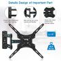 Full Motion TV Wall Mount Bracket Articulating Arms Swivels Tilts Extension Rotation for Most 13-55 Inch LED LCD Flat Curved Screen TVs, Max VESA 400x400mm up to 66lbs by Pipishell