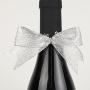 Micomon 50 Pieces Twist Tie Bows Silver Gold Twist Tie Bow with Metallic Ribbon (Silver)