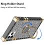 Wollony for iPhone 11 Pro Max Case with Kickstand Ring Holder Square Edge for Hippie Women Retro Bling Soft Protective Metal Reinforced Corners Shockproof Cover for iPhone 11 Pro Max 6.5inch Diamond