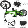 BMX Finger Bike Series 12,Replica Bike with Real Metal Frame, Graphics, and Moveable Parts for Flick Tricks, Flares, Grinds, and Finger Bike Games (Green)