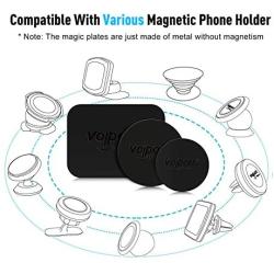 VOLPORT Mount Metal Plate, 6 Pack Metallic Plates with Adhesive Replacement for Car Magnetic Phone Mount Cradle-Less Holder Magnet Mount Phone Case Disc Sticker -2 Rectangle & 4 Round Black iPhone 12