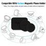 VOLPORT Mount Metal Plate, 6 Pack Metallic Plates with Adhesive Replacement for Car Magnetic Phone Mount Cradle-Less Holder Magnet Mount Phone Case Disc Sticker -2 Rectangle & 4 Round Black iPhone 12