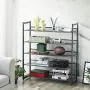 SONGMICS Shoe Rack, 5-Tier Stackable Shoe Storage Shelf, Metal Mesh, Flat or Angled Shoe Organizer for 20 to 25 Pairs of Shoes, Short Boots, High Heels, Cool Gray ULMR05GB SONGMICS Shoe Rack, 5-Tier Stackable Shoe Storage Shelf, Metal Mesh, Flat or Angled Shoe Organizer for 20 to 25 Pairs of Shoes, Short Boots, High Heels, Cool Gray ULMR05GB