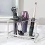 mDesign Metal Hair Care & Styling Tool Organizer Holder - 3 Sections - Bathroom Vanity Countertop Storage for Hair Dryer, Flat Irons, Curling Wands, Hair Straighteners - Light Gray mDesign Metal Hair Care & Styling Tool Organizer Holder - 3 Sections - Bathroom Vanity Countertop Storage for Hair Dryer, Flat Irons, Curling Wands, Hair Straighteners - Light Gray