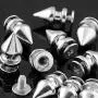 RUBYCA 12MM 50 Sets Metal Tree Spikes and Studs Metallic Screw-Back for DIY Leather-Craft Silver Color RUBYCA 12MM 50 Sets Metal Tree Spikes and Studs Metallic Screw-Back for DIY Leather-Craft Silver Color
