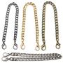 WeiMeet 4 Pieces Handbag Chain Straps Metal Bag Strap Purse Clutches Handle Strap with 8 Pieces Metal Buckles