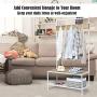 Tangkula 3 in 1 Industrial Hall Tree, Coat Rack Shoes Bench, Entryway Storage Organizer with 2-Tier Storage Bench and 5 Hooks, Wood Look Accent Furniture with Metal Frame (Natural)