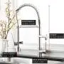 Fapully Commercial Single Handle Pull Down Sprayer Brushed Nickel Kitchen Faucet, Kitchen Sink Faucet with LED Light Fapully Commercial Single Handle Pull Down Sprayer Brushed Nickel Kitchen Faucet, Kitchen Sink Faucet with LED Light