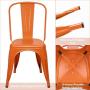 Furmax Metal Chairs Indoor/Outdoor Use Stackable Chic Dining Bistro Cafe Side Chairs Set of 4 (Orange)