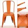 Furmax Metal Chairs Indoor/Outdoor Use Stackable Chic Dining Bistro Cafe Side Chairs Set of 4 (Orange) Furmax Metal Chairs Indoor/Outdoor Use Stackable Chic Dining Bistro Cafe Side Chairs Set of 4 (Orange)