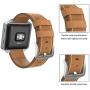 Andyou for Fitbit Blaze Bands Leather with Frame Small Large (5''-8.2''), Genuine Leather Replacement Band with Silver/Rose Gold/Black Metal Frame for Fitbit Blaze Women Men, Black, Brown, White, Gray.