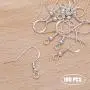 100 Pair 925 Silver Hypoallergenic Earring Hooks, Earring Making Supplies Kit with Ear Wires Fish Hooks and Clear Rubber Earring Backs for DIY Jewelry Making 100 Pair 925 Silver Hypoallergenic Earring Hooks, Earring Making Supplies Kit with Ear Wires Fish Hooks and Clear Rubber Earring Backs for DIY Jewelry Making