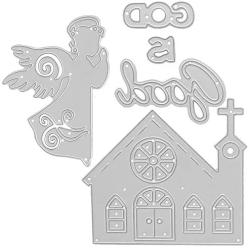 Cutting Dies Metal, Angel and Church Embossing Stencils for DIY Scrapbooking Photo Album Decorative DIY Paper Cards Making Gift, Greeting Metallic Die Cut