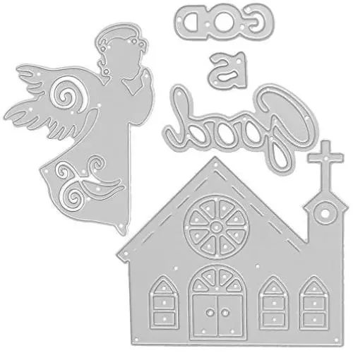 Cutting Dies Metal, Angel and Church Embossing Stencils for DIY Scrapbooking Photo Album Decorative DIY Paper Cards Making Gift, Greeting Metallic Die Cut Cutting Dies Metal, Angel and Church Embossing Stencils for DIY Scrapbooking Photo Album Decorative DIY Paper Cards Making Gift, Greeting Metallic Die Cut
