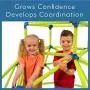 Eezy Peezy Monkey Bars Climbing Tower - Active Outdoor Fun for Kids Ages 3 to 8 Years Old, Green/Blue Eezy Peezy Monkey Bars Climbing Tower - Active Outdoor Fun for Kids Ages 3 to 8 Years Old, Green/Blue