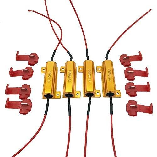 4Pcs Aaron 50W 6ohm Load Resistors - Fix LED Bulb Fast Hyper Flash Turn Signal Blink Error Code (Resistors get very hot during working)