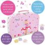 Lucy Locket Fairy Tale Metal Tea Set & Carry Case Toy (14 Piece Pink Tea Set for Children)