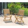 Amazonia Dublin 2-Piece Folding Armchairs | Certified Teak | Ideal for Outdoors and Indoors, with ARMS