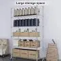 6 Tier Wire Shelving Unit Rack NSF Heavy Duty Height Adjustable Storage Shelf Metal Shelving with Wheels/Feet Levelers Garage Rack Kitchen Rack Office Rack Commercial Shelving - Chrome - 48x18x82 6 Tier Wire Shelving Unit Rack NSF Heavy Duty Height Adjustable Storage Shelf Metal Shelving with Wheels/Feet Levelers Garage Rack Kitchen Rack Office Rack Commercial Shelving - Chrome - 48x18x82