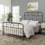 Walker Edison Vintage Metal Iron Pipe Queen Size Bed Headboard Bedroom Walker Edison Vintage Metal Iron Pipe Queen Size Bed Headboard Bedroom