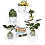 CarolynDesign 6 Tier Plant Stands for Indoors and Outdoors, Flower Pot Holder Shelf for Multi Plants, White Metal Plant Stand for Patio, L31.5 x H29.13 x W8.27in CarolynDesign 6 Tier Plant Stands for Indoors and Outdoors, Flower Pot Holder Shelf for Multi Plants, White Metal Plant Stand for Patio, L31.5 x H29.13 x W8.27in