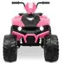 Kidzone 12V Electric Kids Ride-On Car ATV with DIY License Plate, 4 Big Wear Resistant Tires, MP3, 2 Speeds, LED Lights, Bluetooth, Radio, Pink