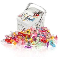 Sewing Clips and Quilting Clips,Fabric,Craft Clips with Tin Box Package,Pack of 100