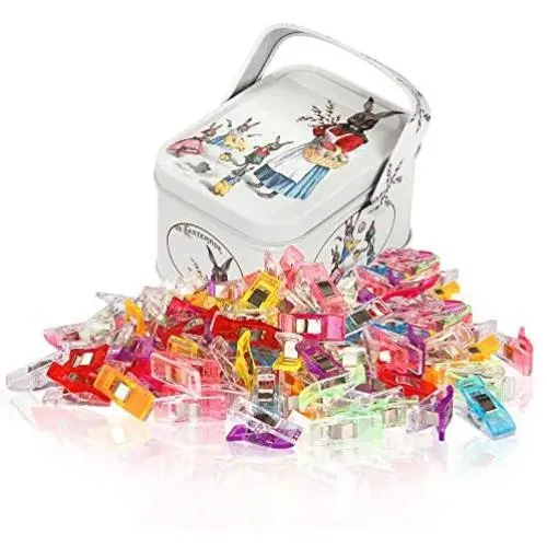 Sewing Clips and Quilting Clips,Fabric,Craft Clips with Tin Box Package,Pack of 100 Sewing Clips and Quilting Clips,Fabric,Craft Clips with Tin Box Package,Pack of 100