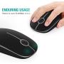 Jelly Comb 2.4G Slim Wireless Mouse with Nano Receiver, Less Noise, Portable Mobile Optical Mice for Notebook, PC, Laptop, Computer, MacBook MS001 (Black and Silver)