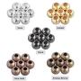 PH PandaHall 2850pcs 5 Colors 3 Sizes Smooth Round Spacer Beads Tiny Metal Beads Spacers for Jewelry Making Supplies (2.4mm, 4mm, 6mm)
