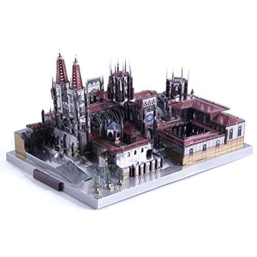 3D Metal Puzzle Famous Architecture Assemble Model Building Kit DIY Laser Cut Jigsaw - Microworld J046 Spain Burgos Cathedral