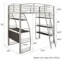 DHP Studio Loft Bunk Bed Over Desk and Bookcase with Metal Frame - Twin (Gray) DHP Studio Loft Bunk Bed Over Desk and Bookcase with Metal Frame - Twin (Gray)