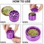 DCOU New Design Premium Aluminium Herb Grinder 2.2 Inches 4 Piece Metal Grinder with Pollen Catcher with Carved Flower