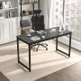 Foxemart Computer Desk 47” Modern Sturdy Office Desk PC Laptop Notebook Study Writing Table for Home Office Workstation, Black
