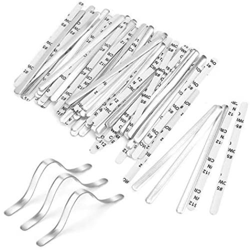 100 PCS Nose Bridge Strips for DIY Mask, 90MM Aluminum Strips Nose Wire, Self Adhesive Metal Flat Nose Clips Nose Bridge Bracket DIY Wire for Sewing Crafts