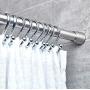 iDesign Astor Metal Tension, Adjustable Customizable Curtain Rod for Bathtub, Shower Stall, Closet, Doorway, 43-75'', Brushed Stainless Steel,78570
