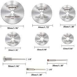 Cutting Wheel Set for Rotary Tool, 88Pcs HSS Circular Saw Blades Diamond Wood Glass Plastic Metal Stone Cutting Drill Wheels Kit with Mandrels for Dremel