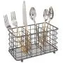 mDesign Farmhouse Modern Metal Wire Cutlery and Utensil Storage Organizer Bin for Kitchen, Pantry, Table and Countertop - Utensil Caddy Holds Forks, Knives, Spoons, Napkins - 3 Sections - Graphite mDesign Farmhouse Modern Metal Wire Cutlery and Utensil Storage Organizer Bin for Kitchen, Pantry, Table and Countertop - Utensil Caddy Holds Forks, Knives, Spoons, Napkins - 3 Sections - Graphite