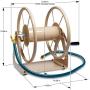 Liberty Garden 703-1 Multi-Purpose Steel Garden Wall/Floor Mount Hose Reel, Tan