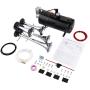 Voluker 12V 150db Air Horn, 4 Trumpet Loud Train Horns Kit Train Air Horn Kit with 120 PSI Compressor Train Horn for Trucks for Almost Any Vehicle Trucks Car SUV Jeep or SUV