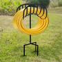 Urban Deco Garden Hose Holder Metal Decorative Hose Stand Heavy Duty Hose Holder Free Standing Garden Hose Storage Hose Stand, Black