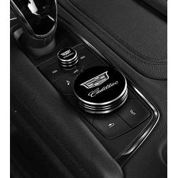 DEMILLO 2pcs Metal Modified Center Console Multimedia Control Button Knob Trims Cover Decoration for Cadillac 2019 2020 CT5/CT6/ XT4 /XT5 /XT6 (Black)