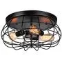Vintage Semi Flush Mount Ceiling Light, Elibbren E26 Industrial Metal Cage Ceiling Light Fixture 3 Lights for Bedroom Kitchen Dining Room Living Room