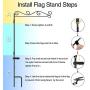 HOOSUN Garden Flag Stand, Premium Garden Flag Pole Holder Black Metal Powder-Coated Weather-Proof Paint, 37.9''H x 15.7''W for Outdoor Garden Lawn Without Flag