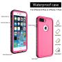 Waterproof Case for iPhone 8 Plus/iPhone 7 Plus Case, Shockproof Full-Body Rugged Case with Built-in Screen Protector for Apple iPhone 8 Plus / 7 Plus - (Pink)