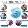 Jiandi 50PCS Face Masks Disposable, 3-Ply Adults Protective Safety Face Mask with Metal Nose Clip Breathable Non-Woven Mouth Face Cover for Men Women