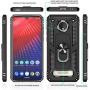 Moto Z4 Case, Moto Z4 Play Case with HD Screen Protector,Gritup 360 Degree Rotating Metal Ring Holder Kickstand Armor Anti-Scratch Bracket Cover Phone Case for Motorola Moto Z4 Force Black