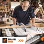 TACKLIFE Table Saw 10 Inch, 15-Amp 24T Blade 4800 RPM 45ºBevel Cutting With Pusher, Extended Desktop, Rip Fence, Miter Gauge, Heavy-Duty Metal Stand - MTS01A