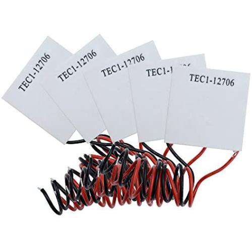 Aideepen 5pcs TEC1-12706 12V 5.8A Heatsink Thermoelectric Cooler 60W Cooling Peltier Plate Module 40x40MM